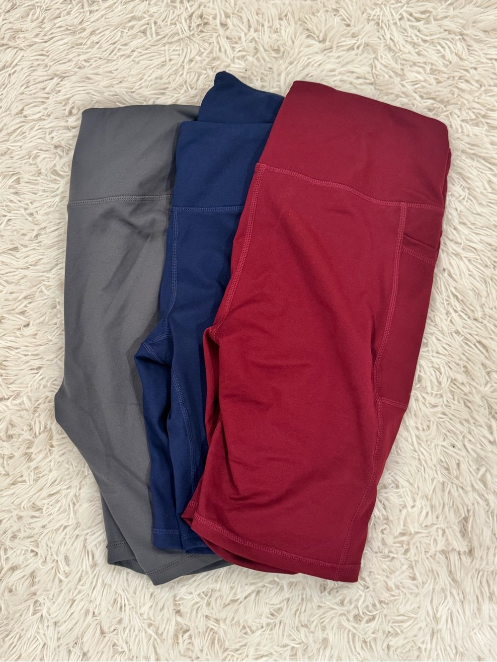Women’s Set of 3 Bike Shorts - Burgundy, Navy, Gray